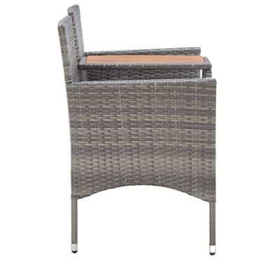 vidaXL Panca da Giardino 2 Posti con Tavolino 143 cm Polyrattan Grigio