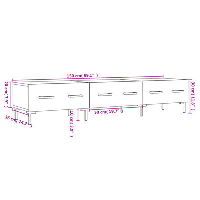 vidaXL Mobile Porta TV Rovere Marrone 150x36x30cm in Legno Multistrato