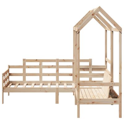 vidaXL Set Dormeuse e Panca con Tetto 90x200cm Legno Massello di Pino