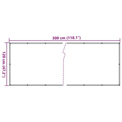 vidaXL Paravento da Balcone Grigio 300x120 cm in PVC