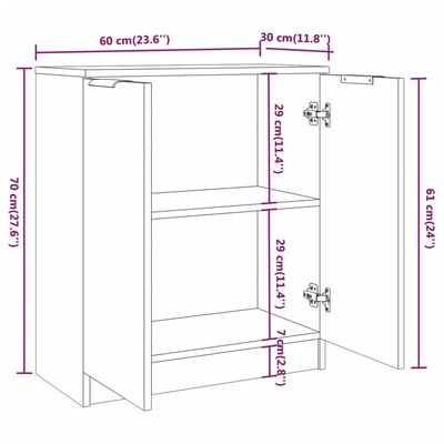 vidaXL Credenze 3 pz Grigio Cemento in Legno Multistrato