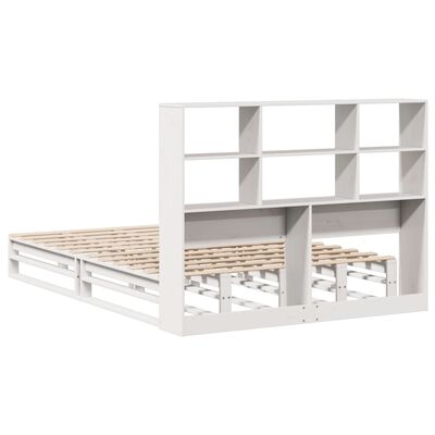 vidaXL Letto Libreria senza Materasso Bianco 120x190 cm Legno Massello