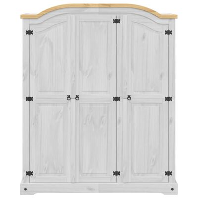 vidaXL Armadio Corona Bianco 151,5x52x186 cm in Legno Massello di Pino