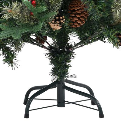 vidaXL Albero di Natale con Pigne Verde 195 cm PVC e PE