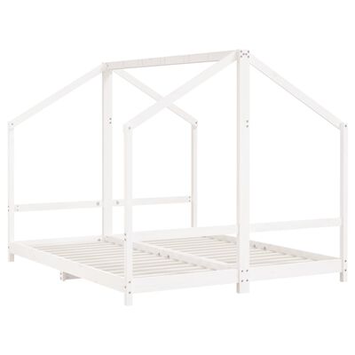 vidaXL Giroletto per Bambini Bianco 2x(80x200) cm Legno Massello Pino