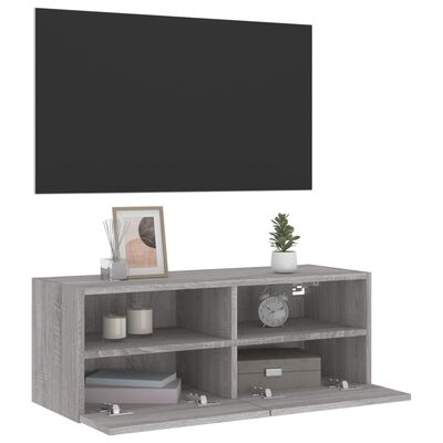 vidaXL Mobile TV a Parete Grigio Sonoma 80x30x30 cm Legno Multistrato