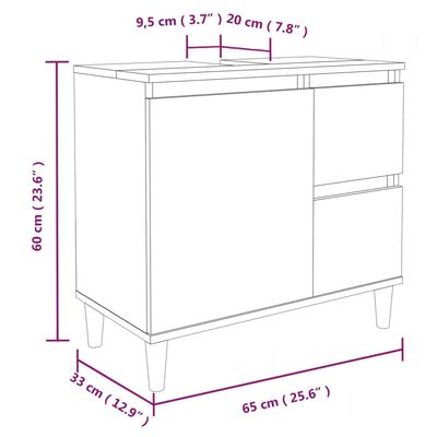 vidaXL Set di Mobili da Bagno 3 pz Grigio Cemento in Legno Multistrato