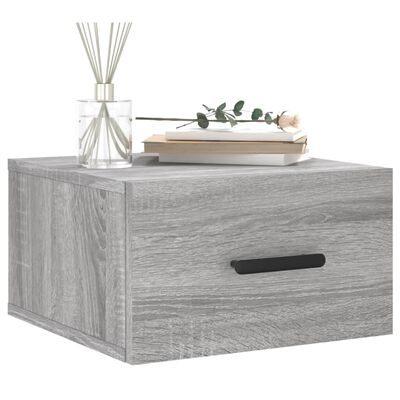 vidaXL Comodini a Muro 2 pz Grigio Sonoma 35x35x20 cm