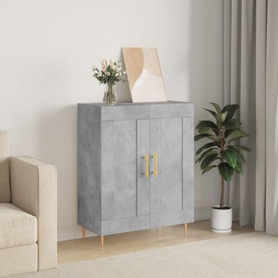 vidaXL Credenza Grigio Cemento 69,5x34x90 cm in Legno Multistrato