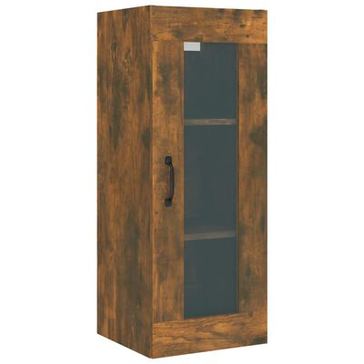 vidaXL Armadietto Pensile a Parete Rovere Fumo 34,5x34x90 cm