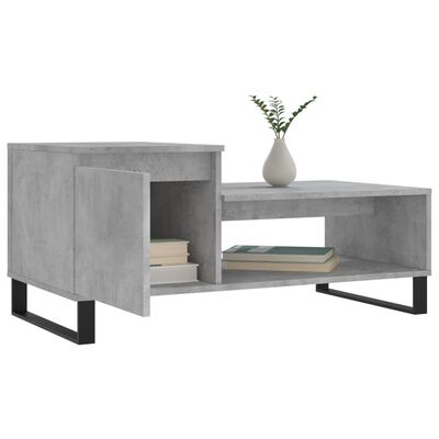 vidaXL Tavolino Salotto Grigio Cemento 100x50x45 cm Legno Multistrato