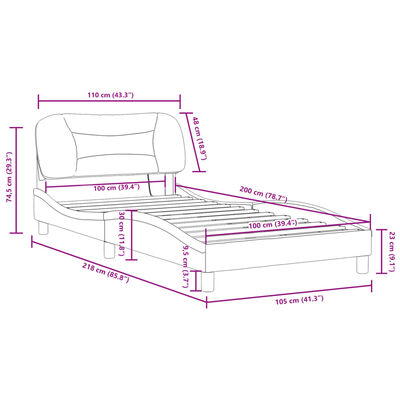 vidaXL Giroletto con Luci LED Nero 100x200 cm in Tessuto