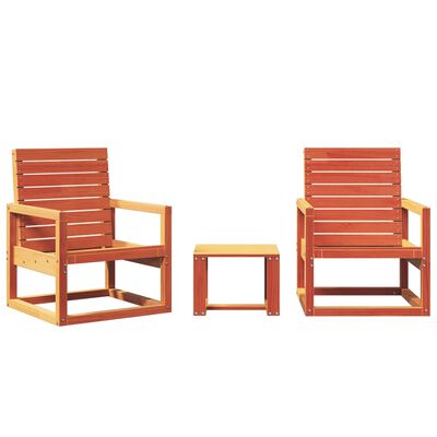 vidaXL Set Salotto da Giardino 3 pz Marrone Cera Legno Massello Pino