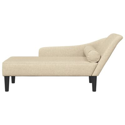 vidaXL Chaise Longue con Cuscini Crema in Tessuto