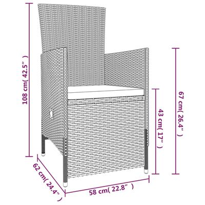 vidaXL Set da Pranzo da Giardino 7 pz con Cuscini Beige