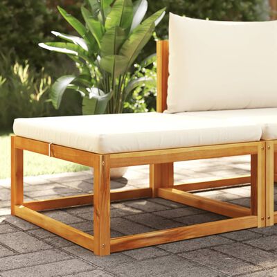 vidaXL Poggiapiedi Giardino con Cuscino 65x65x29 Legno Massello Acacia