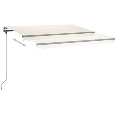 vidaXL Tenda da Sole Retrattile Manuale LED 450x350 cm Crema