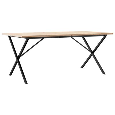 vidaXL Tavolo da Pranzo Telaio a X 180x90x75,5 cm Legno Pino e Acciaio