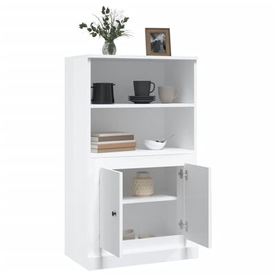 vidaXL Credenza Bianco Lucido 60x35,5x103,5 cm in Legno Multistrato