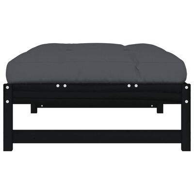 vidaXL Poggiapiedi da Giardino 120x80 cm Legno Massello di Pino Nero