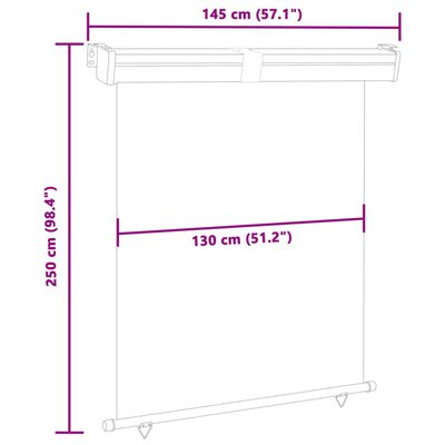 vidaXL Tendalino Laterale per Balcone 145x250 cm Rosso