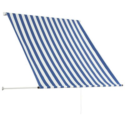 vidaXL Tenda da Sole Retrattile 100x150 cm Blu e Bianco