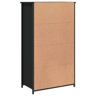 vidaXL Credenza Nera 62x32x106,5 cm in Legno Multistrato