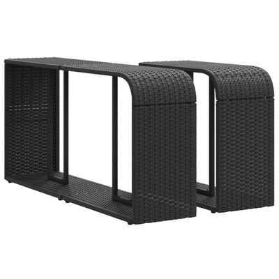 vidaXL Scaffali Portaoggetti 2 pz in Polyrattan Nero