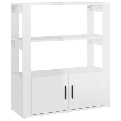 vidaXL Credenza Bianco Lucido 80x30x90 cm in Legno Multistrato