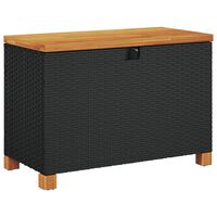 vidaXL Contenitore Giardino Nero 80x40x48 cm Polyrattan e Legno Acacia