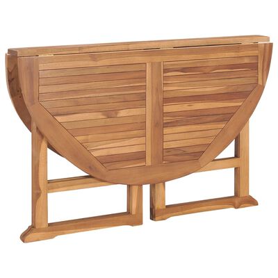 vidaXL Tavolo da Giardino Pieghevole Ø110x75 cm in Massello di Teak