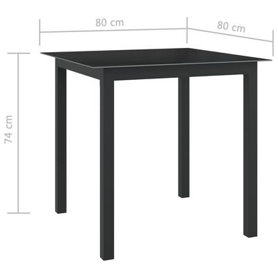 vidaXL Set Mobili da Pranzo per Giardino 5 pz in Alluminio Antracite