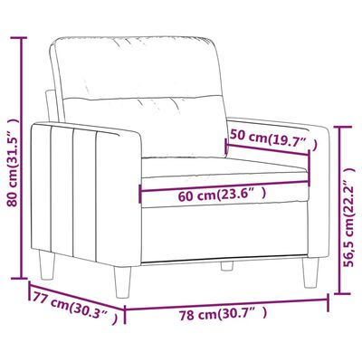 vidaXL Poltrona Nera 60 cm in Tessuto