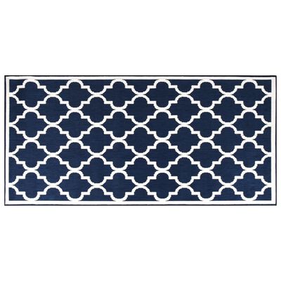 vidaXL Tappeto da Esterno Navy e Bianco 80x150 cm Design Reversibile