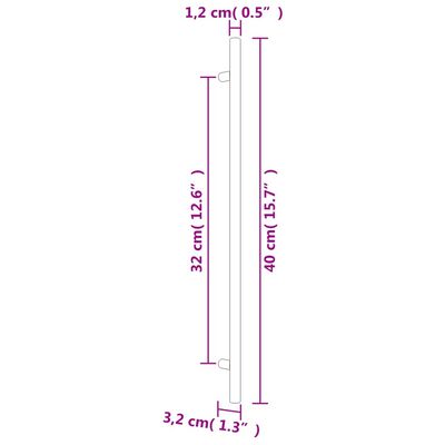 vidaXL Maniglie per Mobili 5pz Argento 320mm in Acciaio Inox