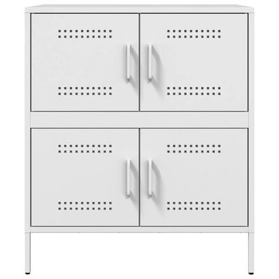 vidaXL Credenza Bianca 68x39x79 cm in Acciaio