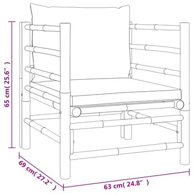 vidaXL Set Salotto da Giardino 7pz con Cuscini Grigio Chiaro Bambù