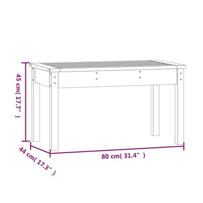 vidaXL Panca da Giardino Bianca 80x44x45 cm Legno Massello di Pino