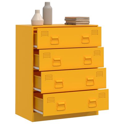 vidaXL Credenza Giallo Senape 67x39x83 cm in Acciaio