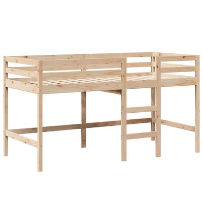 vidaXL Letto Soppalco con Scala e Tetto 80x200 cm Legno Massello Pino