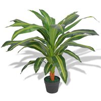 vidaXL Dracena Pianta Artificiale con Vaso 90 cm Verde