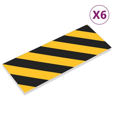 vidaXL Protezioni da Parete 6 pz Giallo e Nero 50x10x2 cm Schiuma EVA