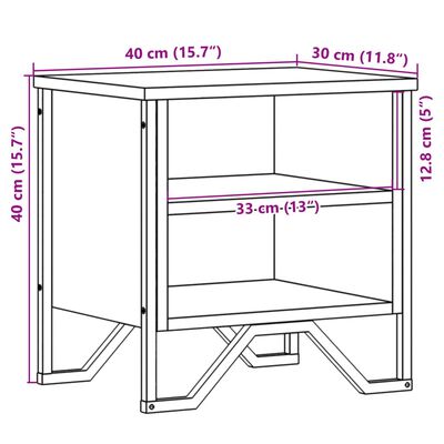 vidaXL Comodino Nero 40x30x40 cm in Legno Multistrato