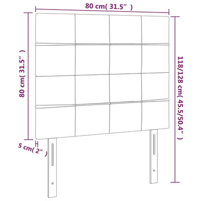 vidaXL Testiera 2 pz Grigio Scuro 80x5x78/88 cm in Tessuto