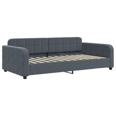 vidaXL Divano Letto con Materasso Grigio Scuro 90x200 cm in Velluto