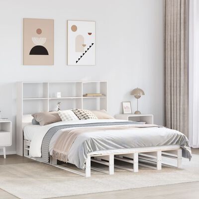 vidaXL Letto Libreria senza Materasso Bianco 120x190 cm Legno Massello