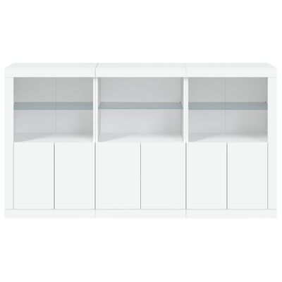 vidaXL Credenza con Luci LED Bianca 181,5x37x100 cm