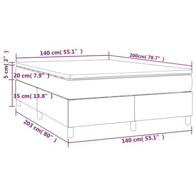 vidaXL Giroletto a Molle con Materasso Grigio Scuro 140x200 cm Velluto