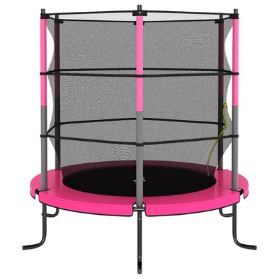 vidaXL Set Trampolino con Rete di Sicurezza Rotondo 140x160 cm Rosa