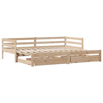 vidaXL Dormeuse Letto Estraibile e Cassetti Bianca 80x200cm Legno Pino